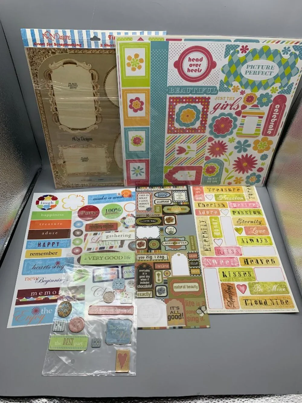 Assortment of Scrapbook/Crafting Stickers and Punch-Out Designs